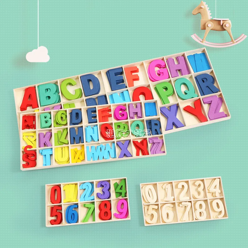 

Wooden Crafts Children'S Toys English Alphabet Hand Grasp Board Early Education Baby Digital Cognition Board Collage