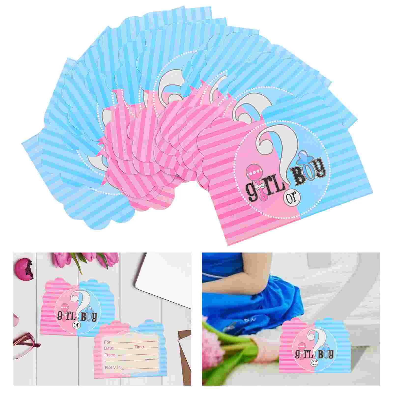 

Invitation Party Gender Reveal Baby Orshe Shower Invitations Boy Girl Favors Greeting Supply Birthday Envelope