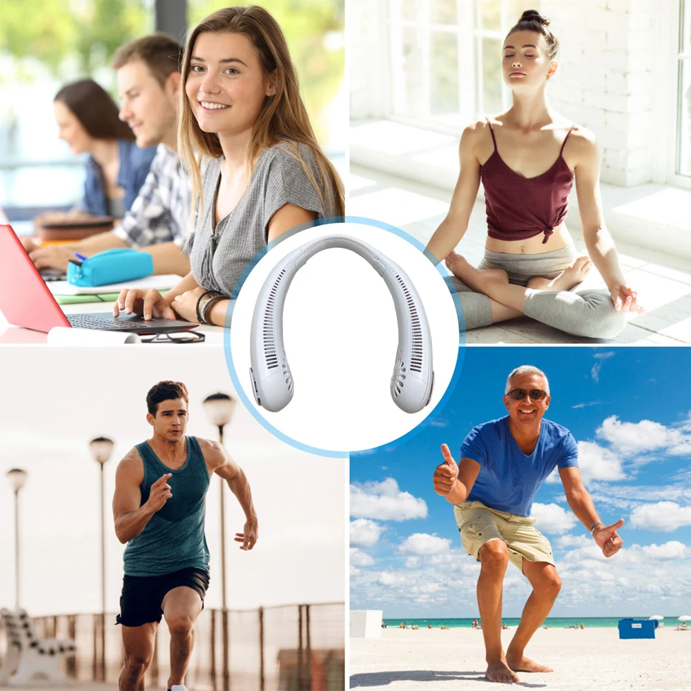 

Portable Mini Neck Band Fan Sports Outdoor Travel Halter Air Cooler Ventilator Wearable Summer Cooling Fan for Home