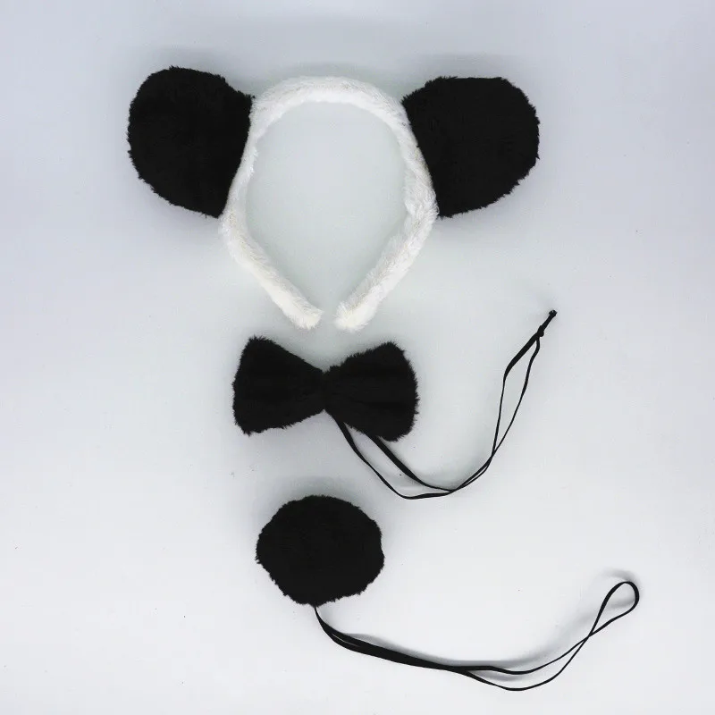 Костюм для вечеринки детей "Женщина-панда": ободок для волос, юбка-пачка, галстук и хвостик. Новый год, Хэллоуин.