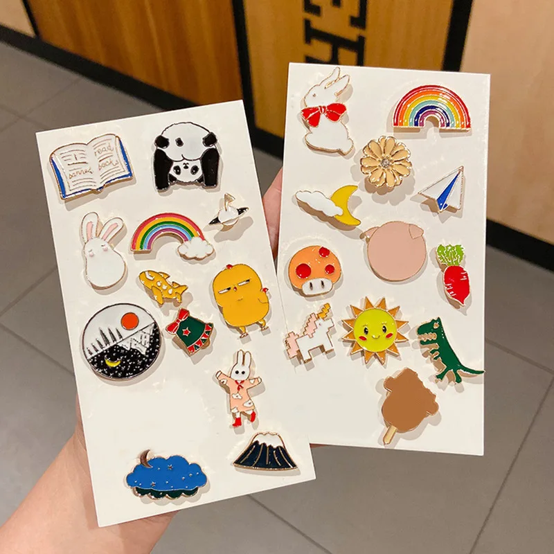 

5pcs Fashion Cute Pins Lot Fruits Food Mix All Match Enamel Metal Pin Badges Coat Backpack Lapel Accessories Lapel Jewelry Gifts