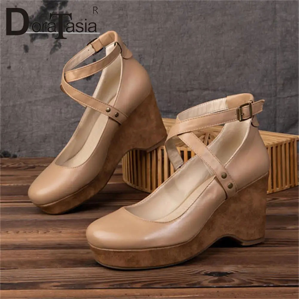 Brand New Ladies Platform Mary Janes Pumps Fashion Buckle Chunky High Heels women's Pumps Casual Party Retro Woman Shoes