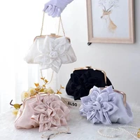 elegant bridal purse for wedding woman white evening floral bags pink bride bag flower clutch