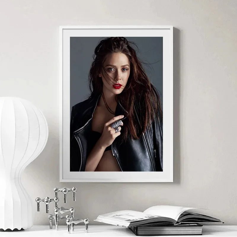 Плакат Элизабет Олсен на холсте современный стиль водостойкая картина