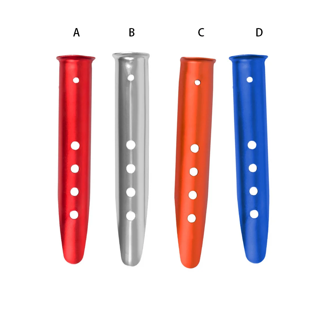 

Pack of 4 Tent Pegs Camping Outdoor Stakes Aluminum Alloy Portable Carrying Garden Backpacking Inserting Rope Nails Gear