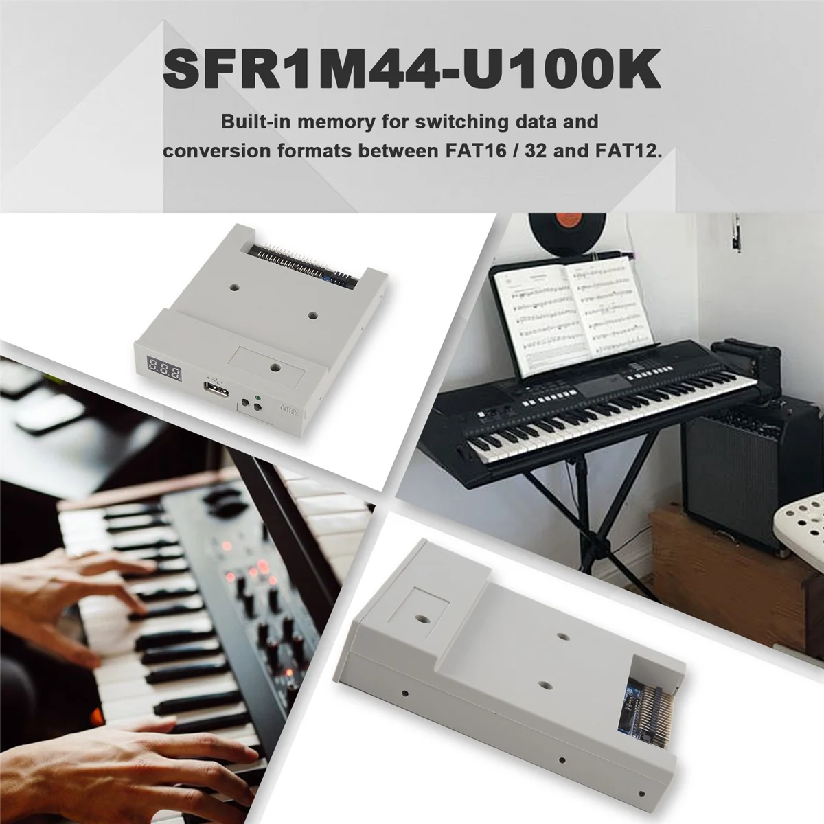 Фото AT41Version SFR1M44-U100K USB-эмулятор серого цвета 3,5 дюйма 1,44 МБ USB SSD-эмулятор дисковода для электронной клавиатуры для Windows №3