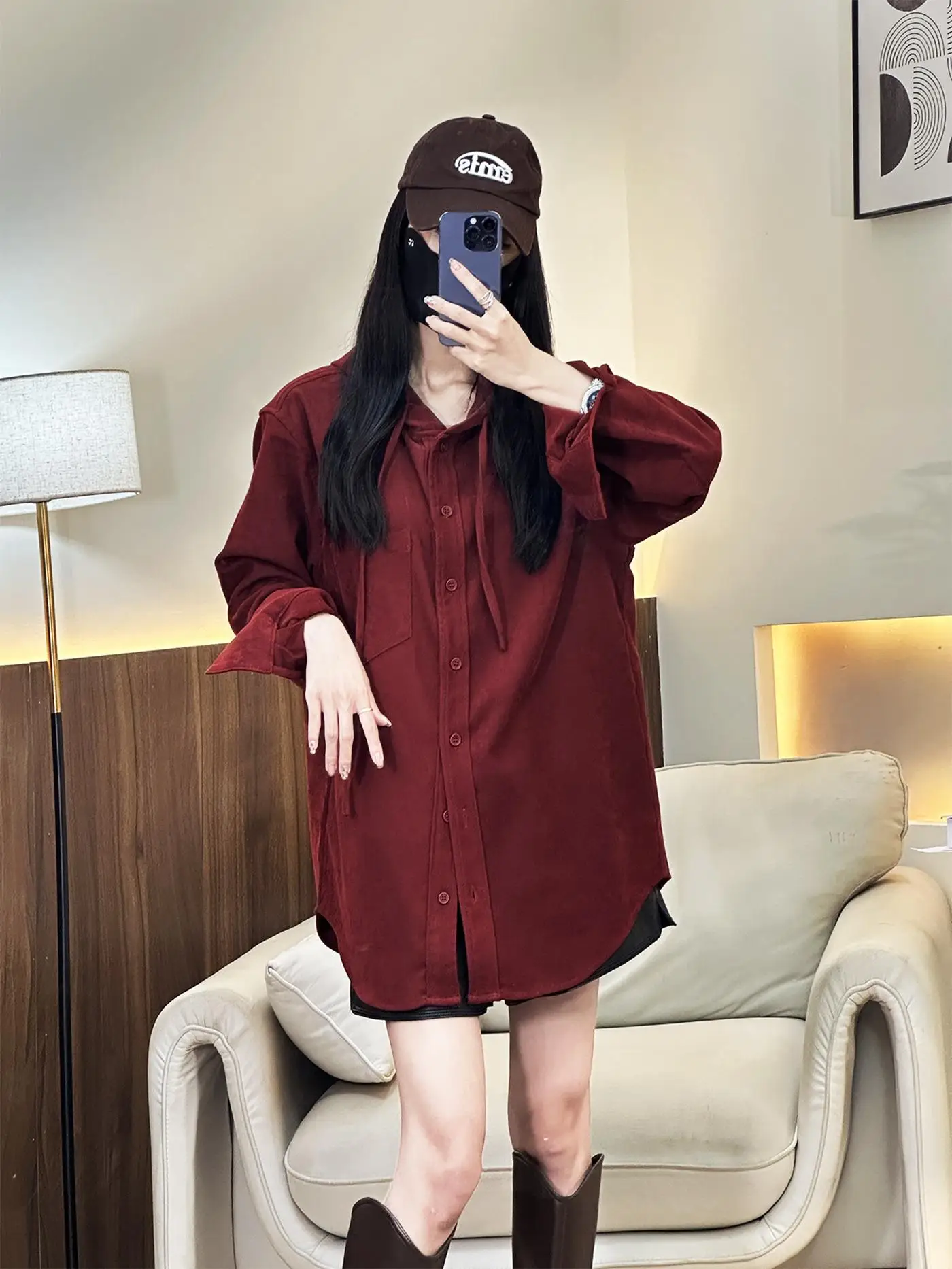 Had Sle Does Not Pick People высококачественные бордовые красные свободные вельветовые