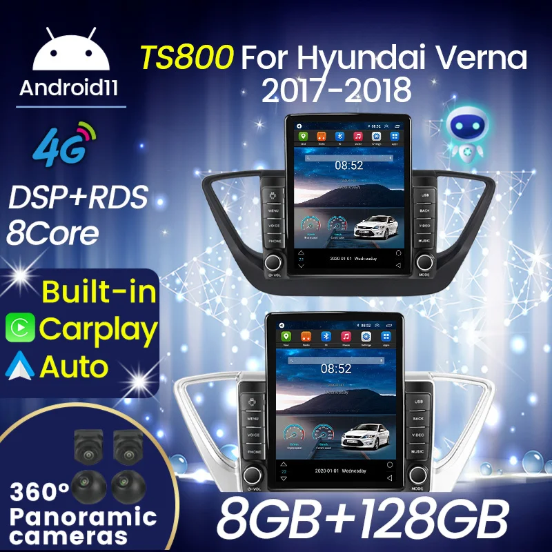 Головное устройство в стиле Тесла для автомобиля Android Авто Carplay 2Din мультимедийный