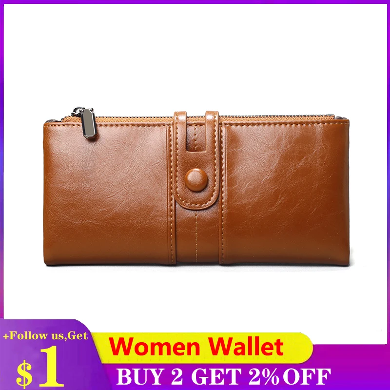 

Women Long Leather Wallet Double Zipper Rfid Function Large Capacity Clutch Bag Phone Pocket Card Holder Ladies Money Purse