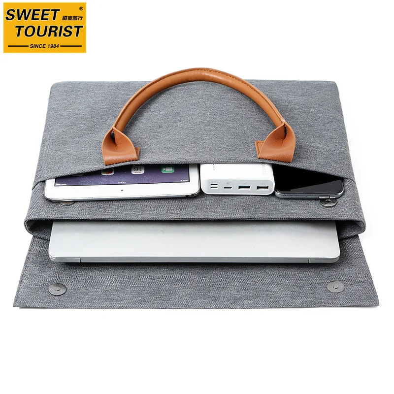 15-inch Fashionable And Simple Laptop Bag, Ins Style Unisex Briefcase, Lightweight Business Handbag For Office Use