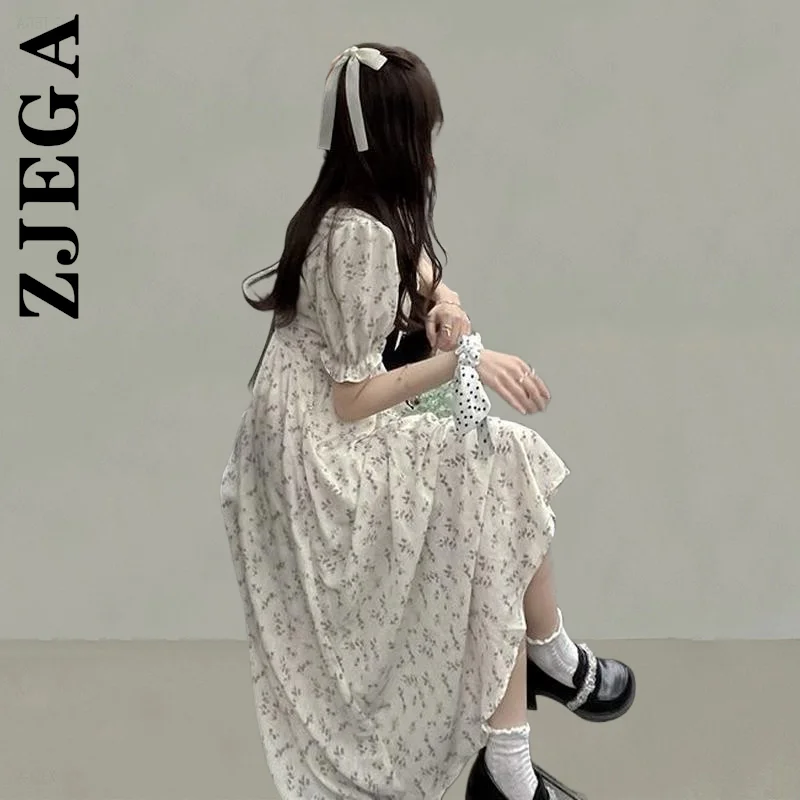 Модное платье Zjega женское универсальное с пышными рукавами милое мини-платье