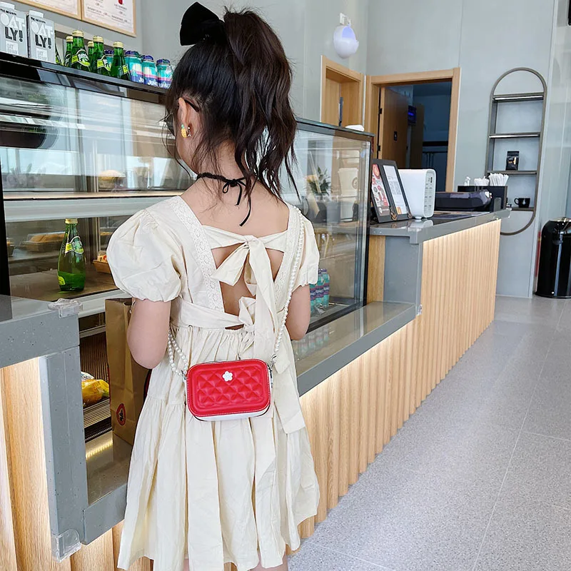 Baby Kids Cute Square Shoulder Bags Girls Princess Accessories Coin Purse Handbags Wallet Fashion Children's Small Crossbody Bag