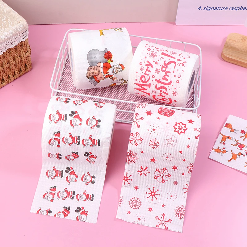 1 рулон домашней мультяшной туалетной бумаги серия рождественских узоров