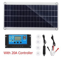 300w flexible solar panel solar cells 50a 10a solar controller module for car rv boat home roof van camping 12v solar battery