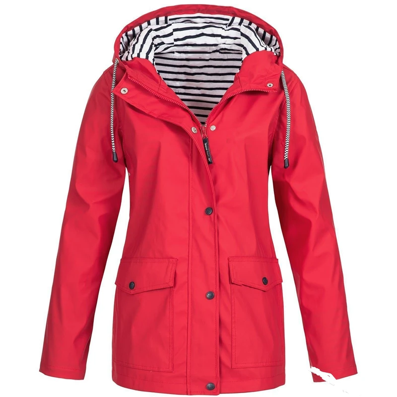 

Женская ветрозащитная куртка, водонепроницаемая куртка с капюшоном, уличная походная одежда, верхняя одежда, Женский легкий дождевик
