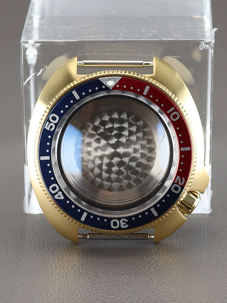 Золотые Чехлы для часов 44 мм мод SKX 6105 сапфировое стекло Seiko NH35 NH36 часовой механизм