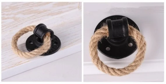 Винтажные ручки для ящиков с кольцом-подвеской 1 26 дюйма черная бронзовая веревка