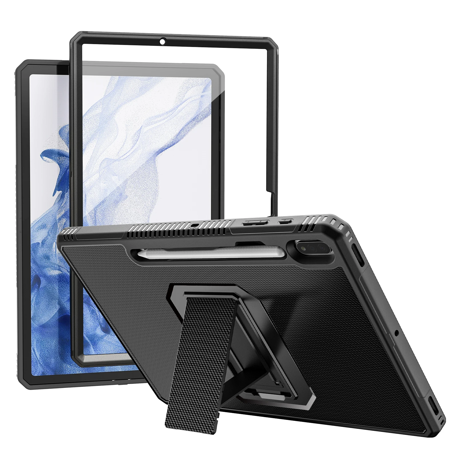 Чехол для Samsung Galaxy Tab S8 Plus 2022/Galaxy S7 FE 2021/Galaxy 12 4 дюйма встроенная защита экрана и
