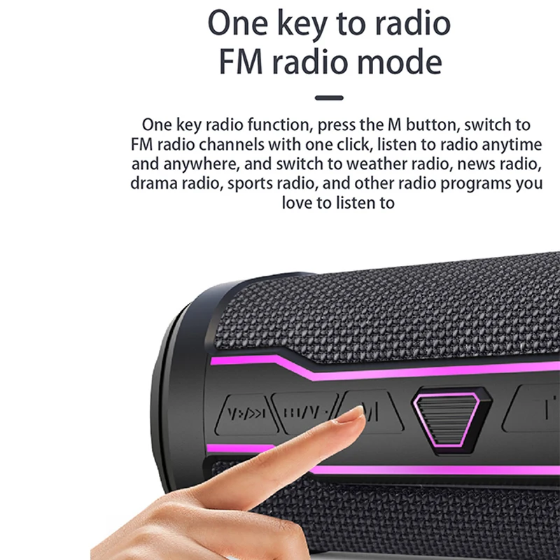 Беспроводная Bluetooth-Колонка со светодиодной подсветкой мощный портативный