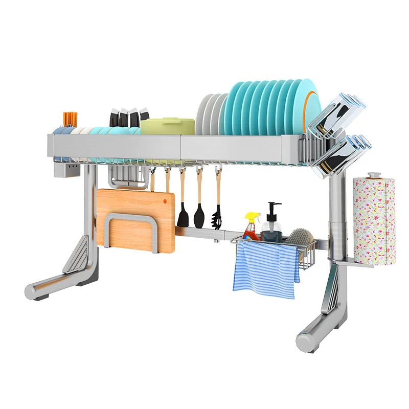 

2023 Year Aoliviya Official New Telescopic Sink Storage Rack Kitchen Multi-Functional Dish Storage Rack Knife Dish Rack Sink Was