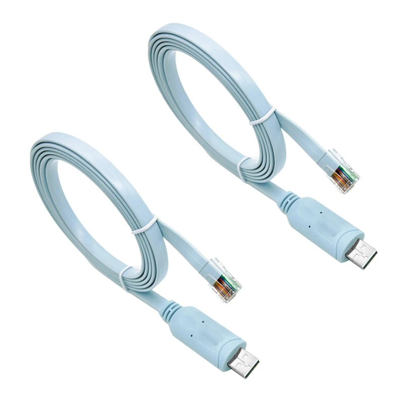 

2X USB RJ45 Console Cable 6Ft FTDI Windows 8, 7, Vista, MAC, Linux RS232