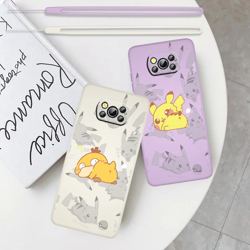 

Cute pikachu spoof art For Xiaomi POCO F3 X3 NFC GT X2 C31 C3 M2 M3 M4 Pro TPU Liquid Rope Cellular Cover Funda Phone Case