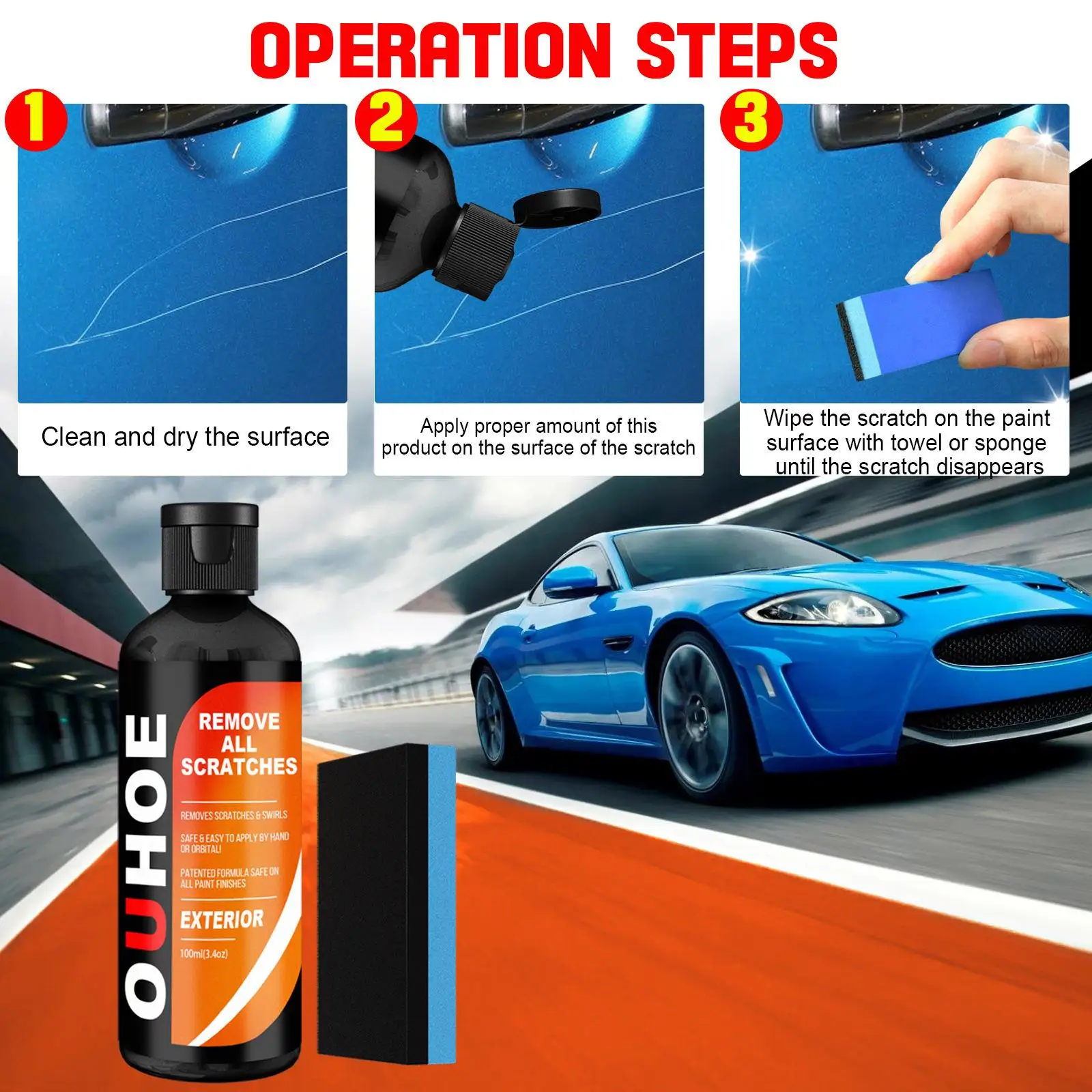 

Automotive Car Scratch Repair Liquid Polishing 0ml 3.4oz, Long Lasting Exterior Care Restorer