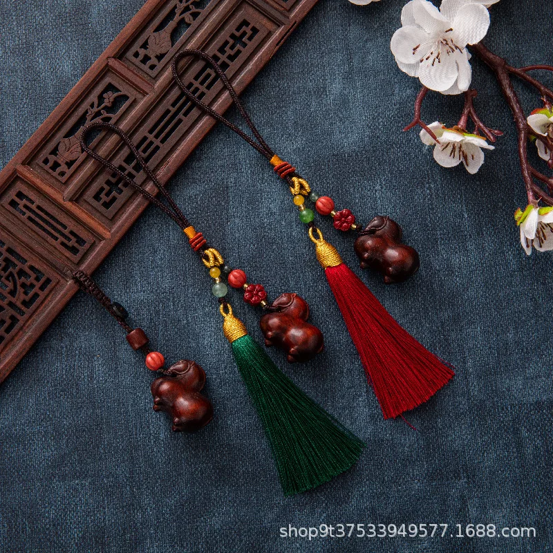 Оригинальный дизайн резьба из палисандра кулон с кисточкой Танма ювелирные