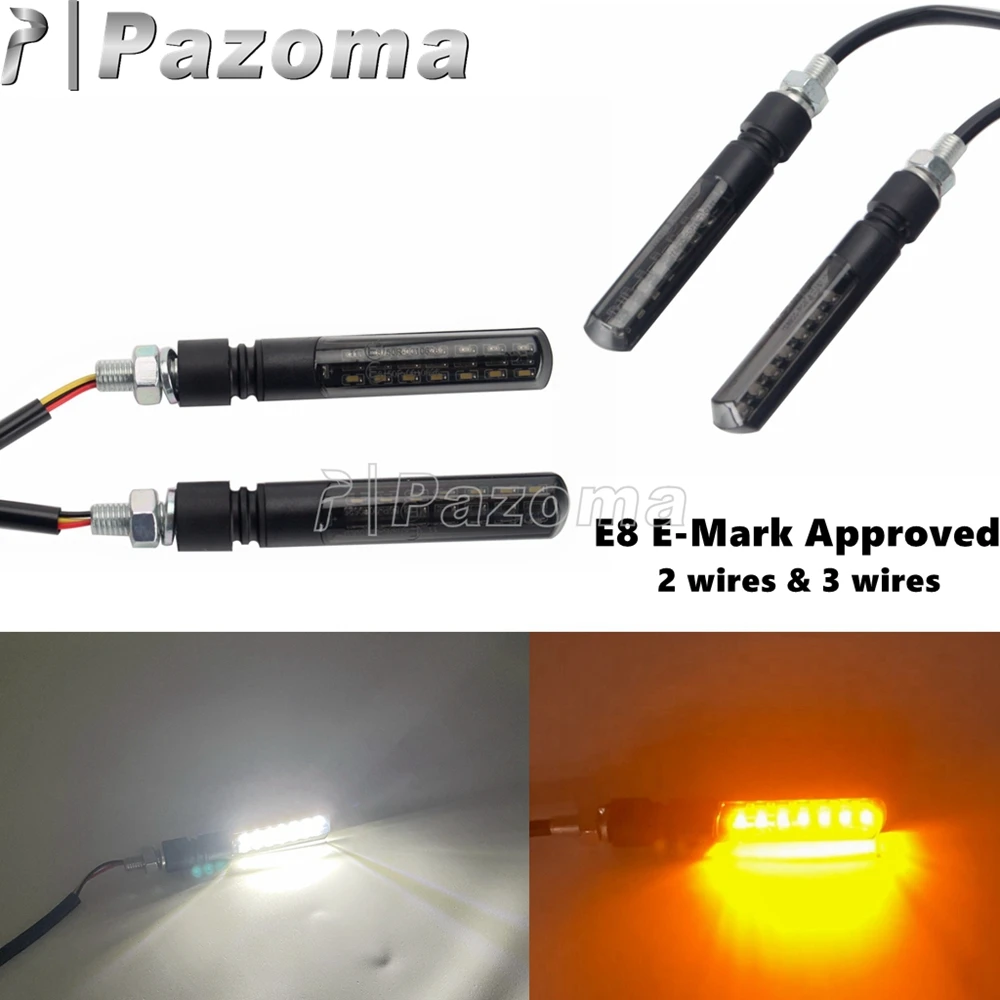 

Светильник мотоциклетные Светодиодные поворотники E8 E-mark s, желтый, текущая вода, белый свет, ходовые огни, мотоциклетная мигающая мигалка, провод 2 и 3