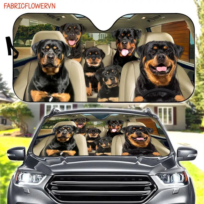 

Автомобильный солнцезащитный козырек Rottweiler, украшение автомобиля Rottweiler лобовое стекло, подарок для любителей собак, солнцезащитный козырек для собаки, подарок для мамы, подарок