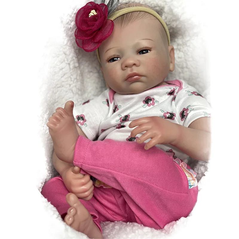 

50CM Reborn Sleeping Polular Soft Hand-Drawing Hair 3D Skin Tone with Veins Rooted Eyelash Collectible Art Doll