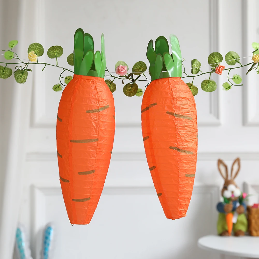 50 см Пасхальные бумажные фонари в виде моркови подвесное украшение складные