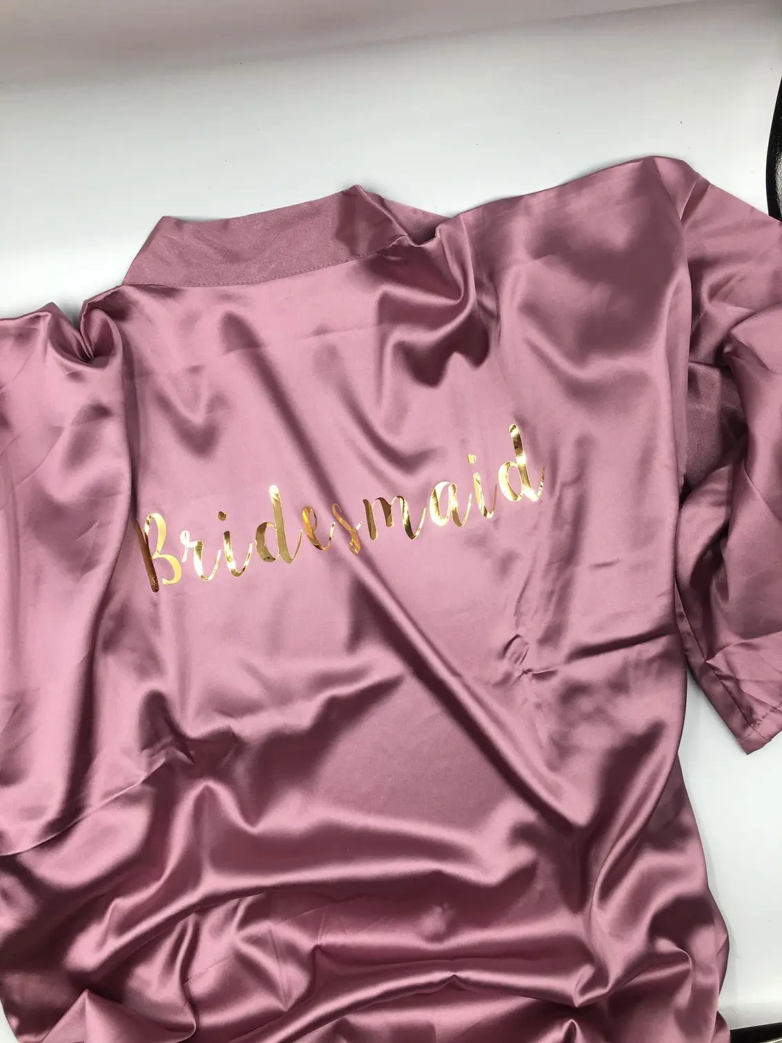 Mother Of The Bride Robe Rose Gold Satin Silk bride robe Wedding Robe Bridesmaid Bride Dressing Gown  bridesmaid robes