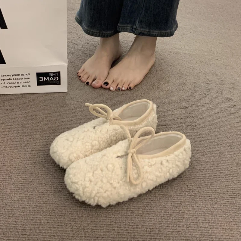 Обувь Женская обувь на плоской подошве Осень Модис Лоферы Меховое платье Ретро