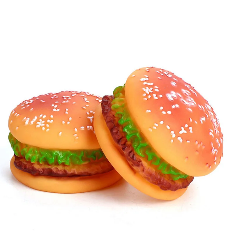 

Toys For Dog Simulation Hamburger Shaped Pet Dog Toys Funny Sound Squeak Toy For Dogs Cats Training Playing Chewing fidget toys
