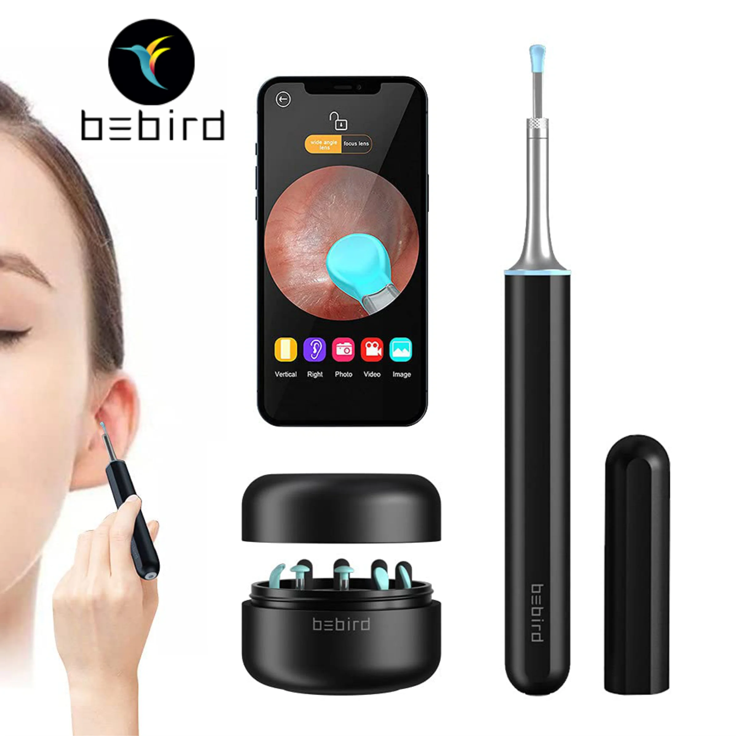 BEBIRD X17 Pro Ear Wax Removal Camera Endoscope, All Aluminum Body 1080p Smart Visual Ear Cleaner with Camera for Kid Adult Pet