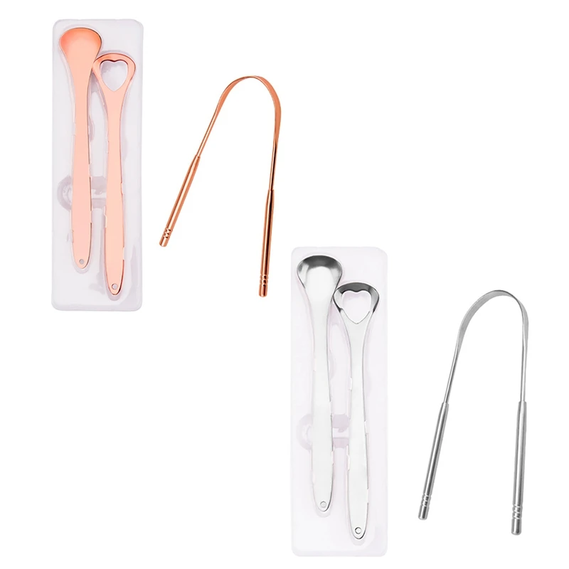 

3PCS Tongue Scraper Stainless Steel Tongue Cleaners Oral Hygiene Brushes Reusable Stainless Steel Tongue Tools