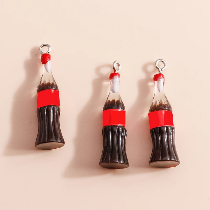 20 шт./резиновые пластиковые 3D Подвески-колы подвеска в виде бутылки для ювелирных