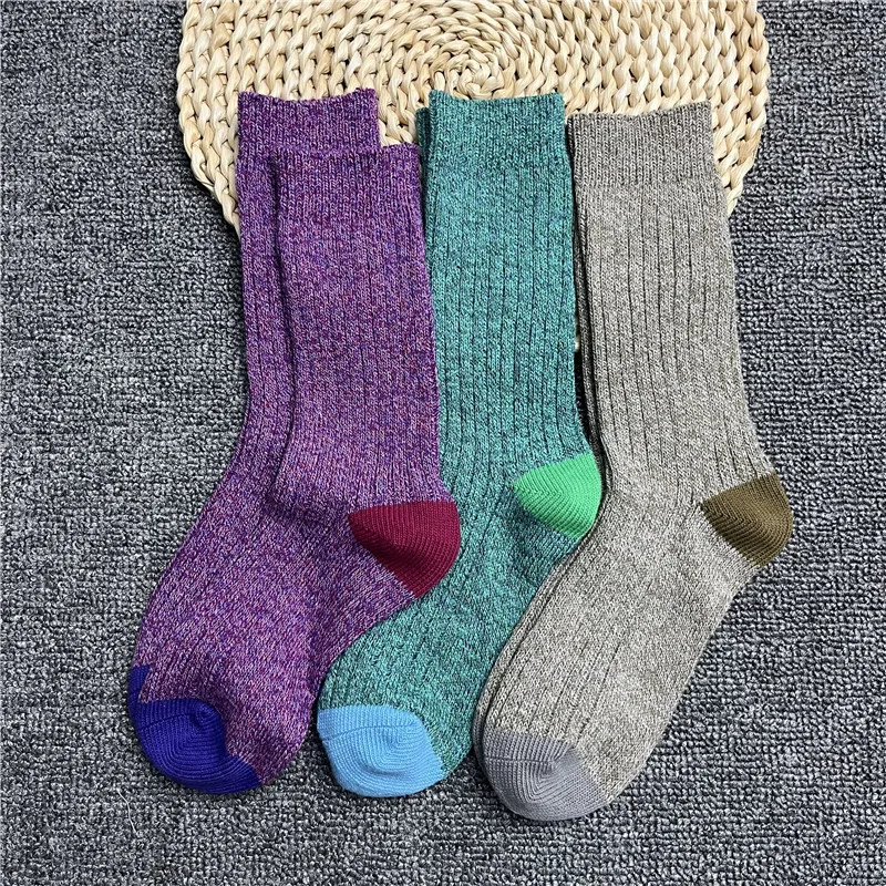 Thick Cotton Socks Men Women Boy Girl Winter Ankle Socks Warm Crew Sock Spell color  Middle Tube  Unisex Socks
