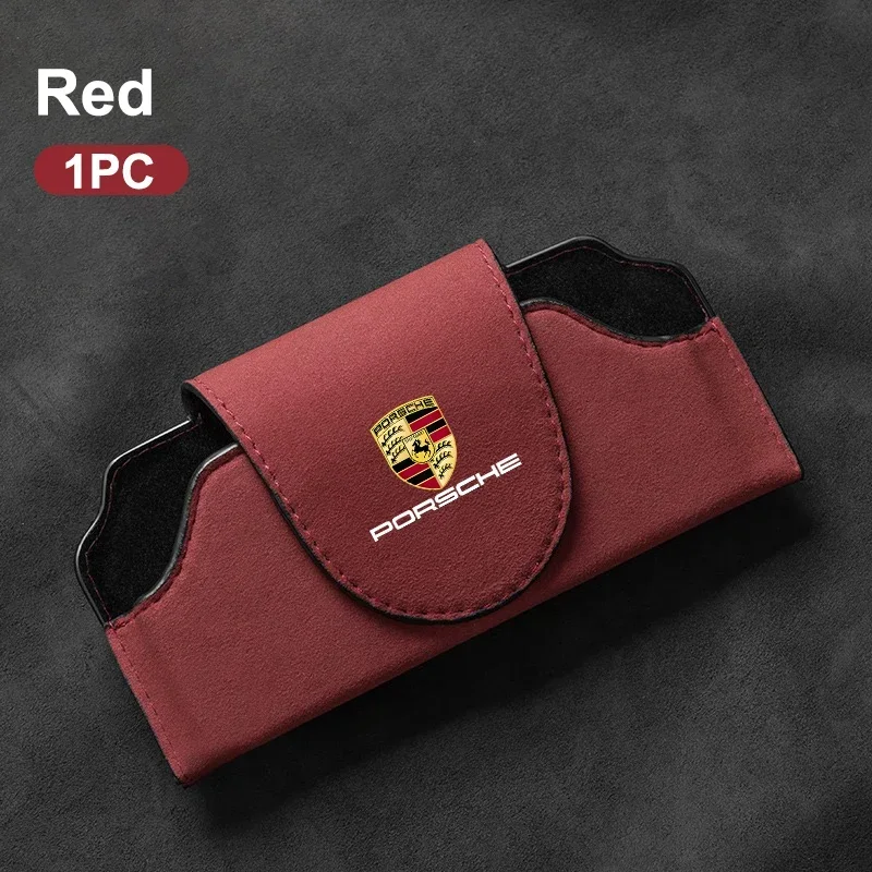 Замшевый автомобильный чехол для очков коробка хранения зажим Porsche Cayenne Panamera Macan