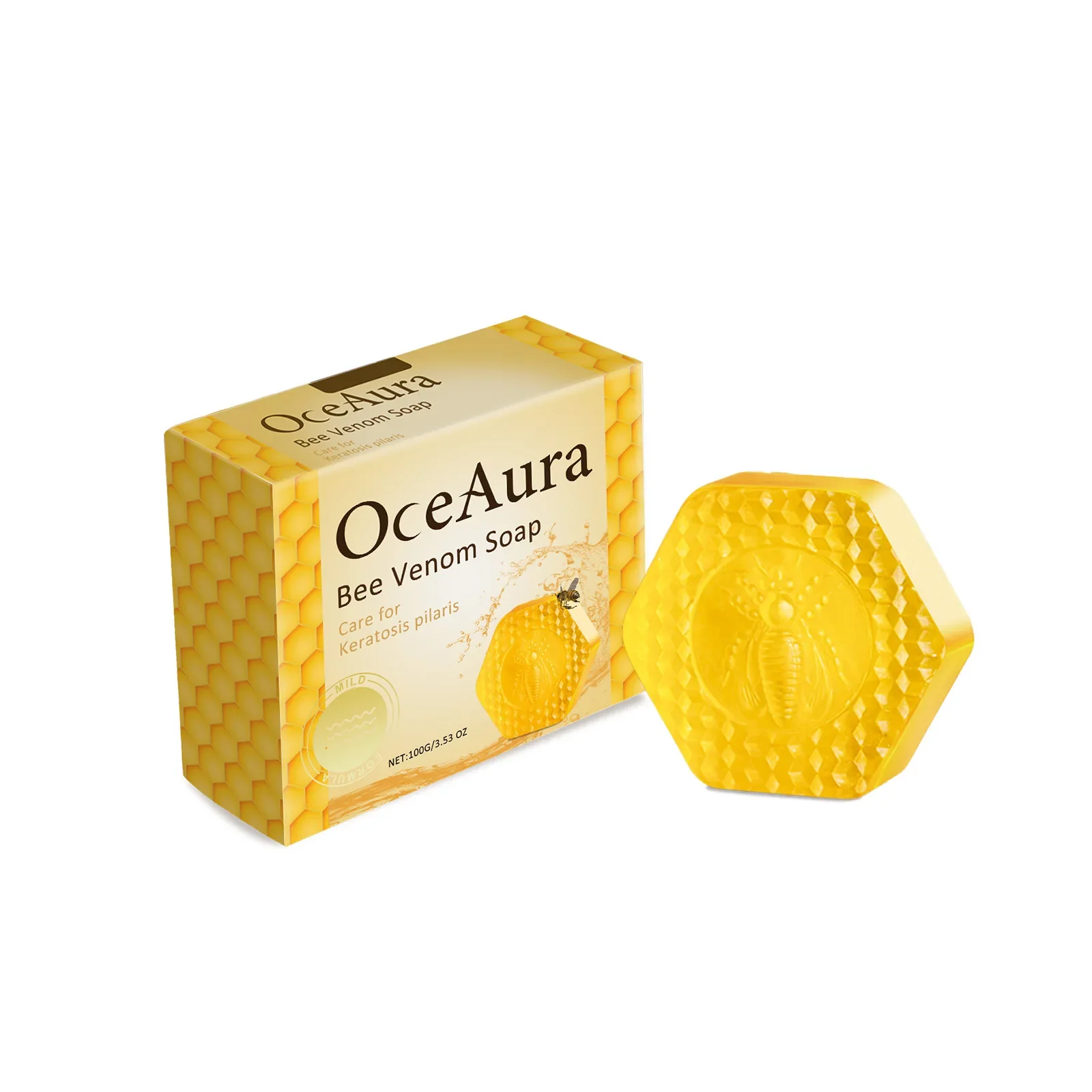 Мыло ручной работы с пчелиным ядом 100 г увлажняющее для ухода за кожей и телом