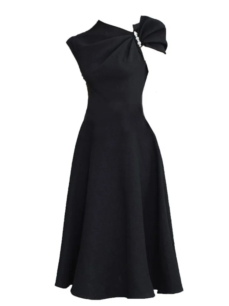 Платье женское ассиметричное с воротником-стойкой Элегантное Длинное Вечернее