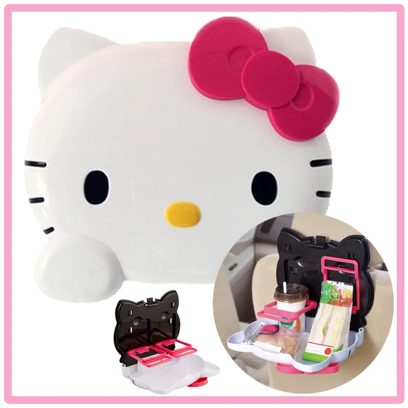

New cute red cat head car shelf beverage mobile phone holder pink cat rear seat tray car dinner plate children's food tray gifts