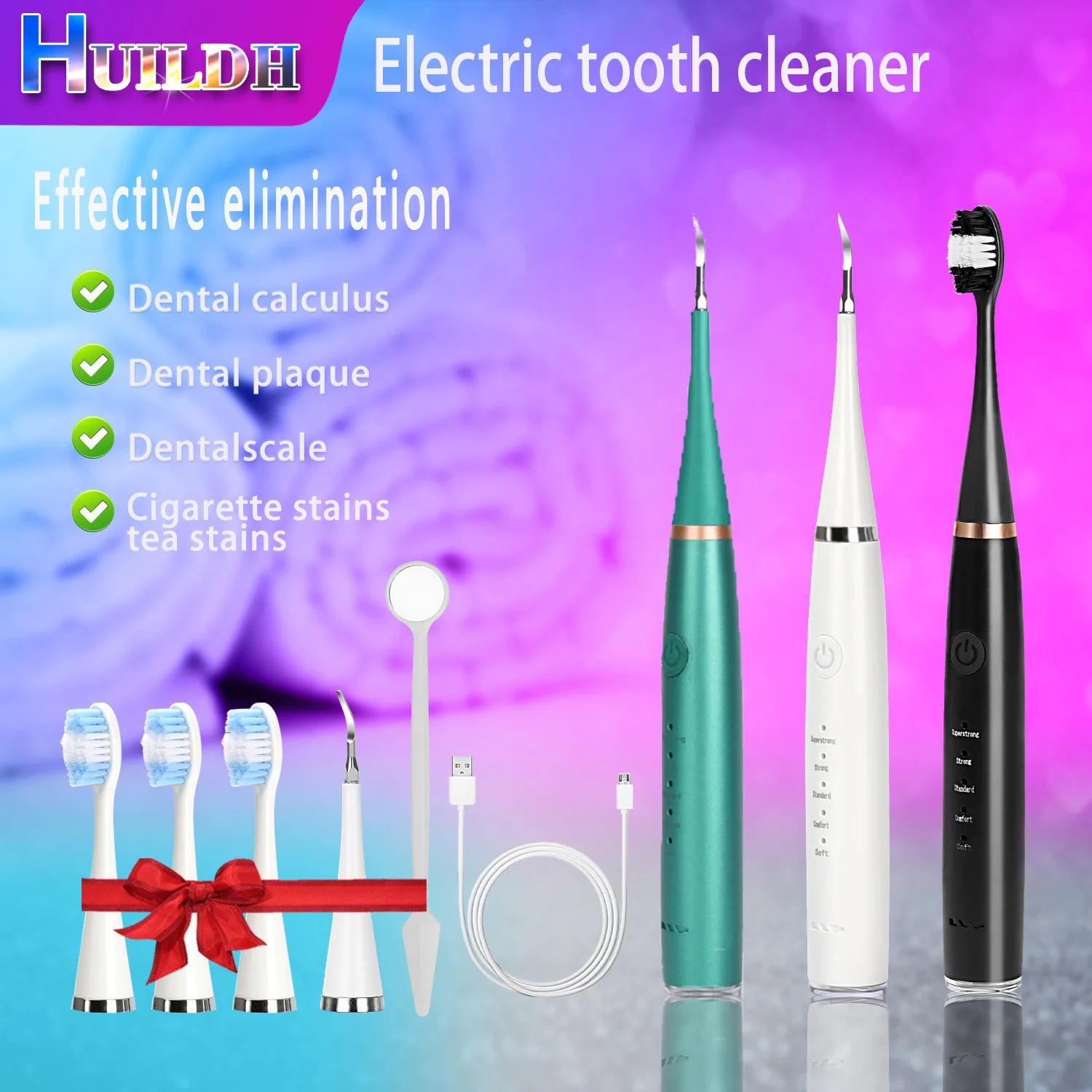 

Electric Teeth Whitening Dental Calculus Scaler Plaque Coffee Stain Tartar Removal High Frequency Sonic Toothbrush Teeth Cleaner