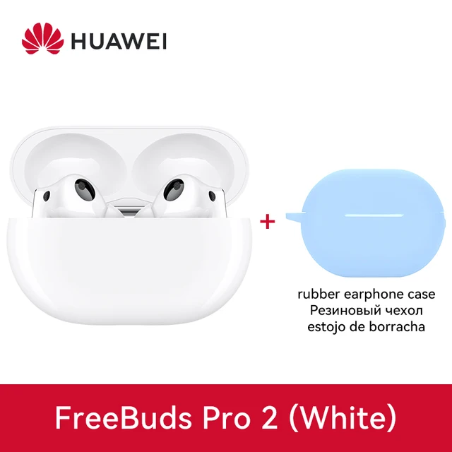 HUAWEI FreeBuds Pro 2 Ceramic White + light blue rubber case HUAWEI FreeBuds Pro 2 Ceramic White + light blue rubber case