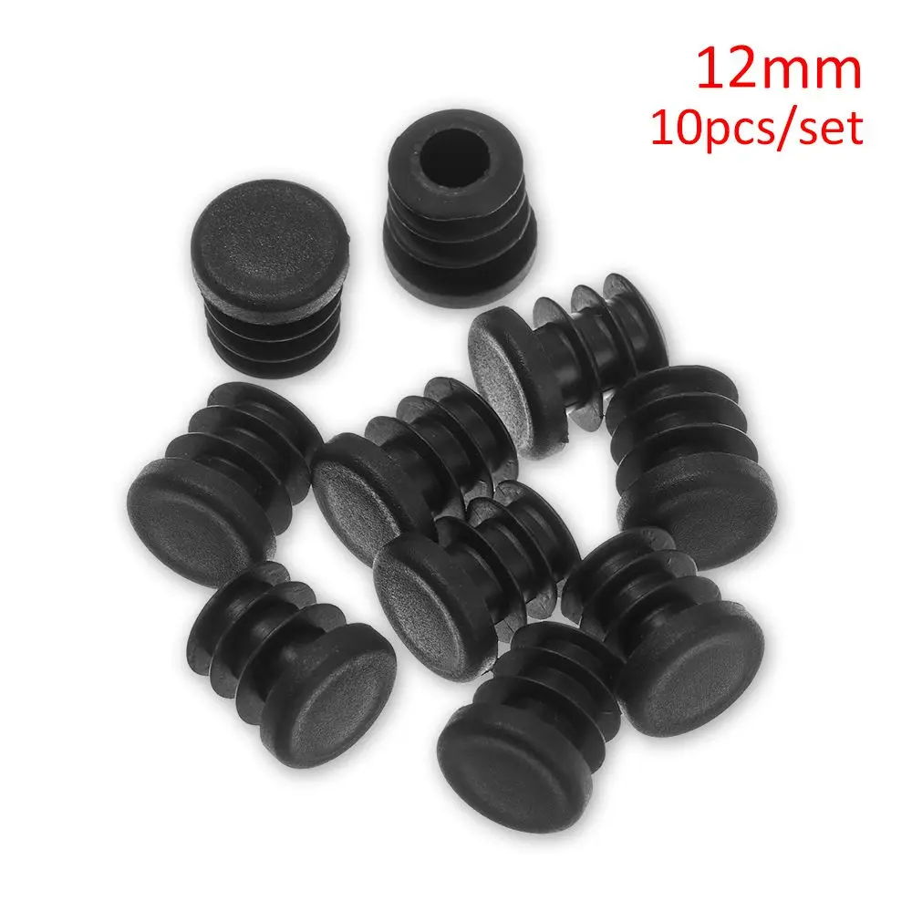 Заглушки для ножек стульев, пластиковые, черные, 10 шт., 12-45 мм