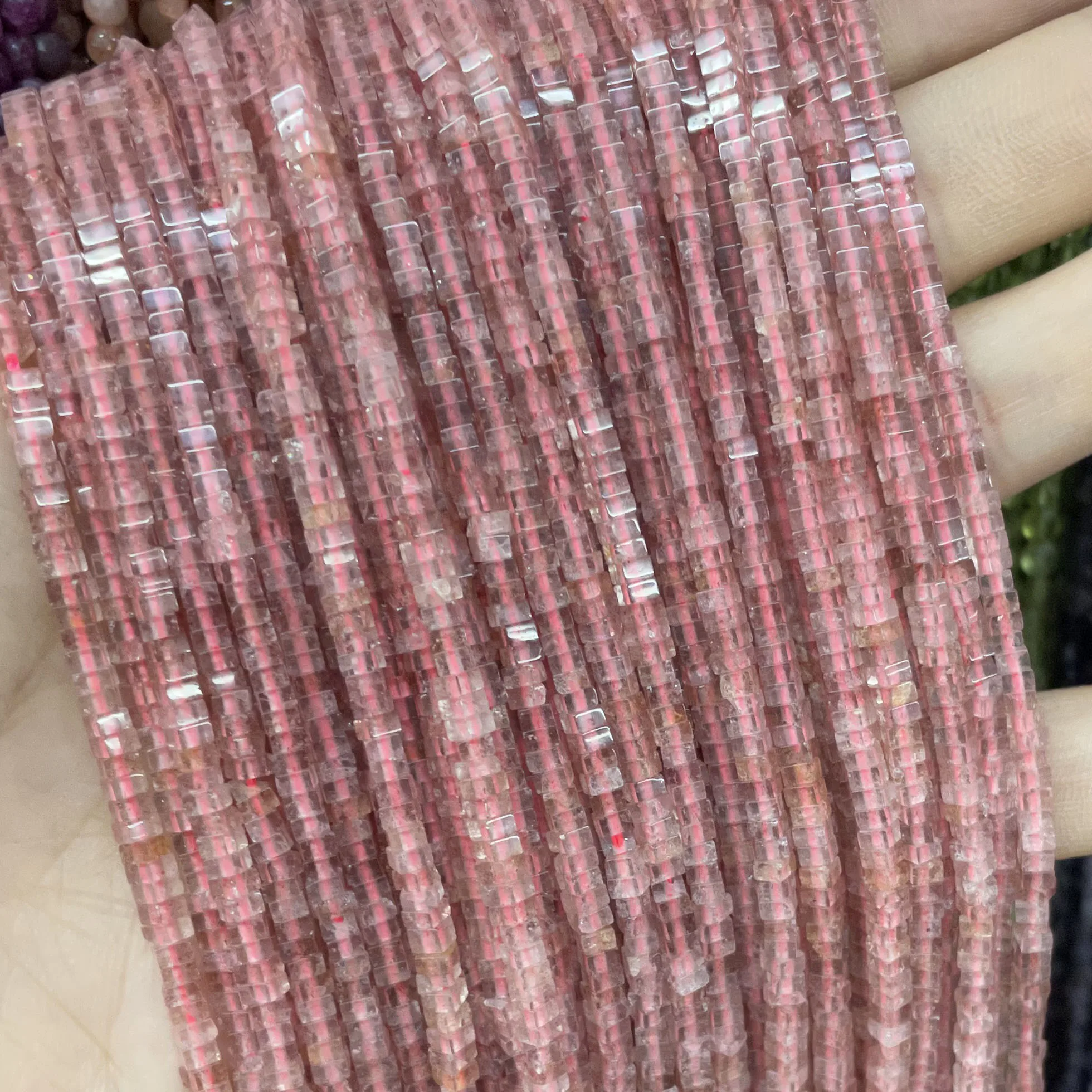 1x2 мм натуральный квадратный тигровый глаз клубника кварц камень разделитель