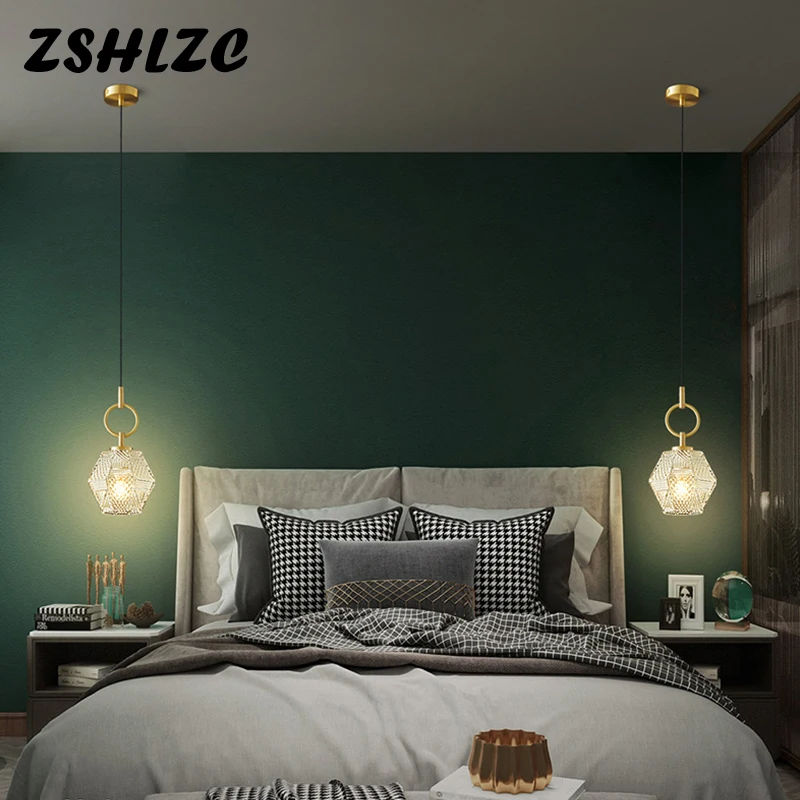 Купи Modern Led Pendant Light E14 Copper Light Fixtures 110V 220V Home Pendant Lamp for Bedside Light Bedroom Living room Dining room за 3,125 рублей в магазине AliExpress