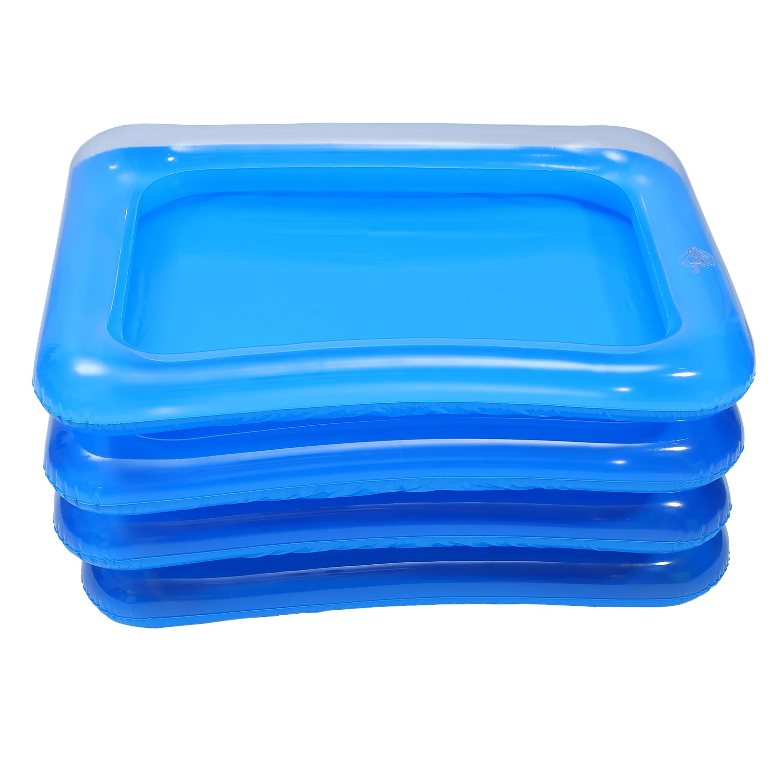 

1 Set 4Pcs Practical Ice Food Serving Bars Inflatable Serving Tray (Transparent)