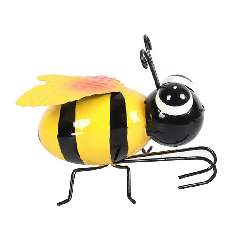 

3D металлическая пчела, искусство, Настенный декор, инновационная Металлическая Статуя пчелы, парк, газон, статуи, орнамент, садовое дерево, подвесной Декор